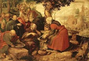 Christ and the Woman of Samaria by Leiden School