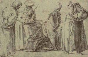 Moses and Aaron before Pharoah by Northern School