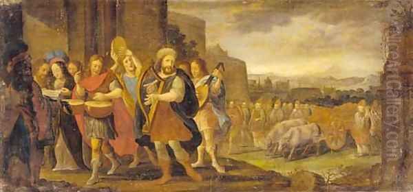 King David dancing before the Ark of the Covenant - view 1