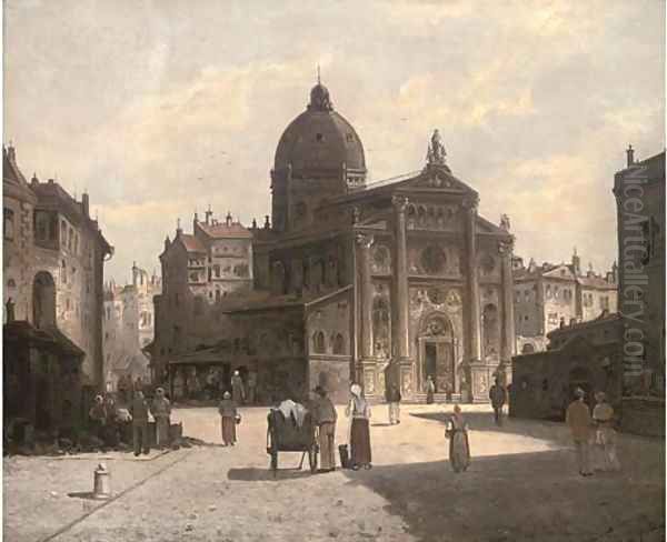 A Northern Italian town square - view 1