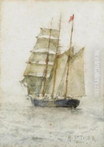 A Barquentine In Full Sail A Barquentine In Full Sail