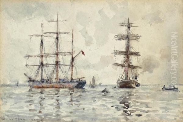 Windjammers At Anchor In A Calm - view 1
