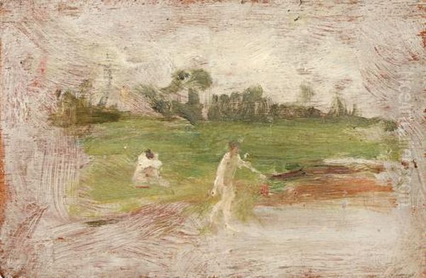 Sketch Of Two Nudes Boys In A Landscape - view 1