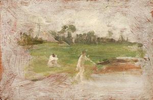 Sketch Of Two Nudes Boys In A Landscape Sketch Of Two Nudes Boys In A Landscape