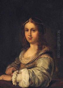Portrait of a young lady by Johann Spillenberger