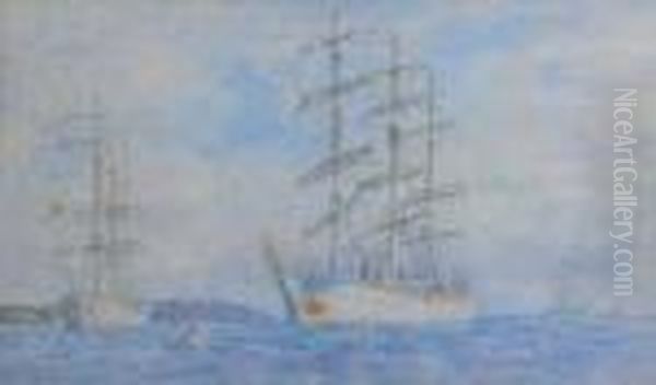 Clippers At Anchor In Carrick Roads, Falmouth - view 1