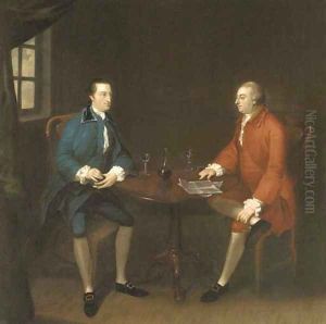Two gentlemen seated at a table by John Thomas Seton