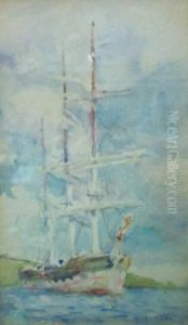 Three Masted Schooner by Henry Scott Tuke
