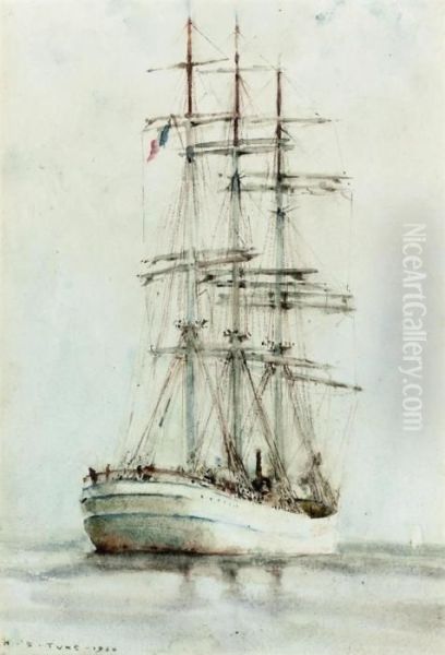 A French Windjammer Lying At Anchor - view 1