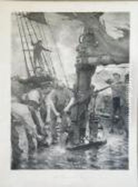 All Hands To The Pump. by Henry Scott Tuke