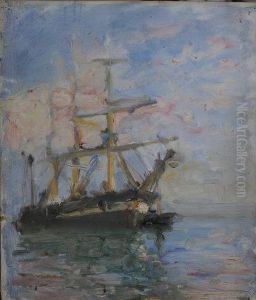 Tuke's French Brigantine, The Julie Of Nantes. by Henry Scott Tuke