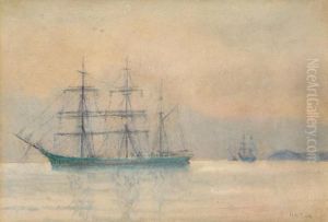 A Windjammer At Anchor by Henry Scott Tuke