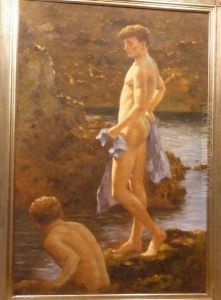 Two Young Gents Bathing by Henry Scott Tuke