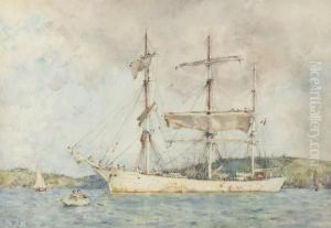 A Windjammer At Anchor by Henry Scott Tuke