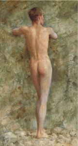 A Standing Male Nude by Henry Scott Tuke