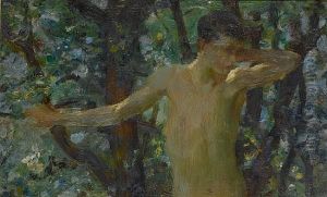 Half Length Study Of A Boy by Henry Scott Tuke