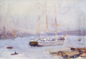 At Anchor,falmouth Harbour by Henry Scott Tuke