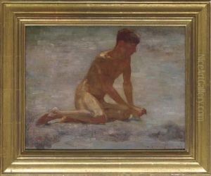 Study Of A Seated Bather by Henry Scott Tuke