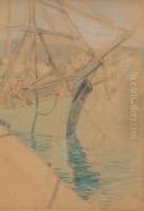 Study Of A Boat At Her Moorings