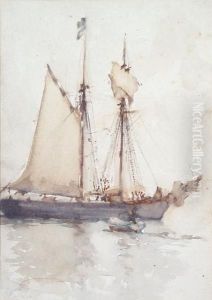 Two Masted Sailing Boat by Henry Scott Tuke