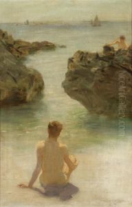 Boy On A Beach by Henry Scott Tuke
