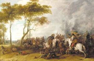 A cavalry skirmish by Pieter Snayers