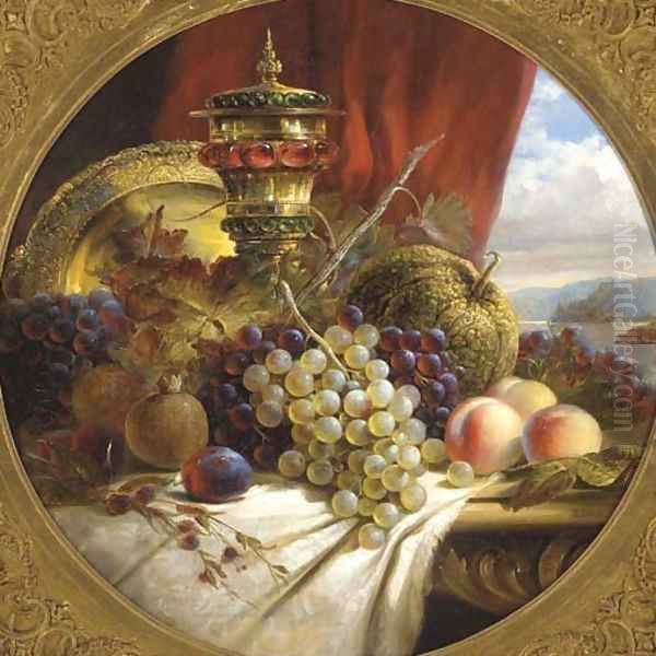 Grapes, peaches, pomegranates - view 1