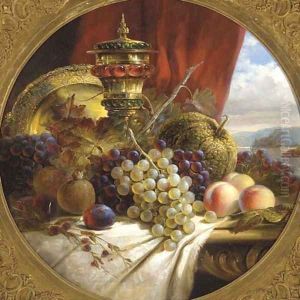 Grapes, peaches, pomegranates