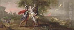 The abduction of Helen of Troy by Antwerp School