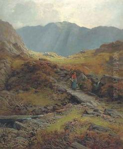 Crossing the burn by Charles Stuart