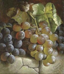Grapes on a stone step by Charles Stuart