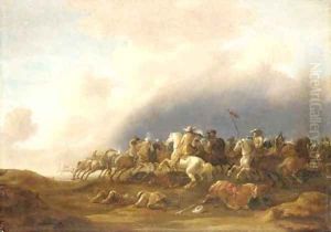 A cavalry skirmish