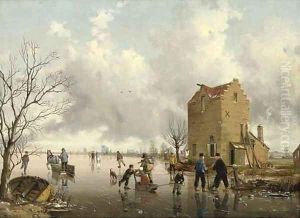 The frozen lake by Jan Jacob Spohler