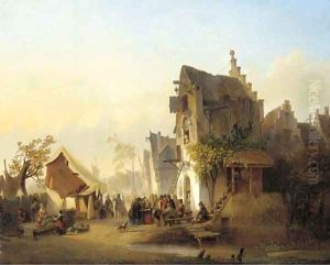 A gathering outside a Dutch hostelry