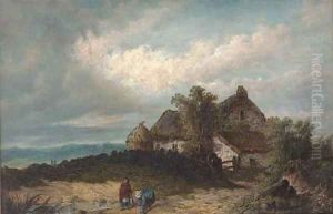 Figures before a cottage Figures before a cottage