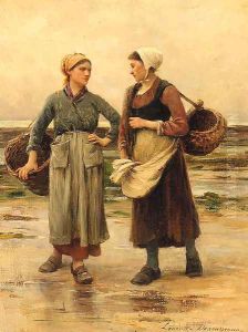 Fisher Girls On A Beach by Laurent Senosseaux