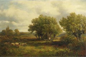 Sheep At Pasture by George Turner