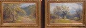 Pair Of Wooded Landscape Scenes by George Turner