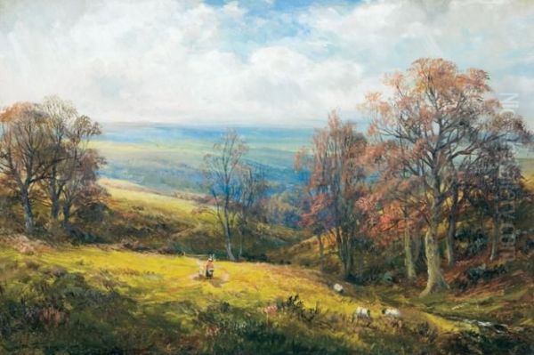 Figures In An Autumnal Landscape. - view 1