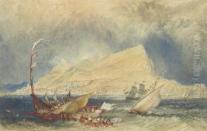 The Rock Of Gibraltar, With Shipping In The Foreground The Rock Of Gibraltar, With Shipping In The Foreground