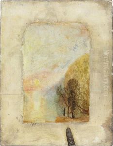 A Mountain Lake At Sunset, A Sketch by Joseph Mallord William Turner