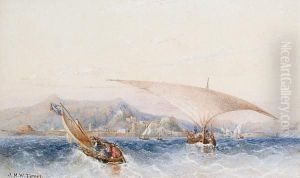 Sailing Vessels Off A Coastline