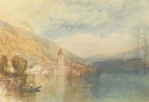 Oberhofen On Lake Thun, Switzerland by Joseph Mallord William Turner