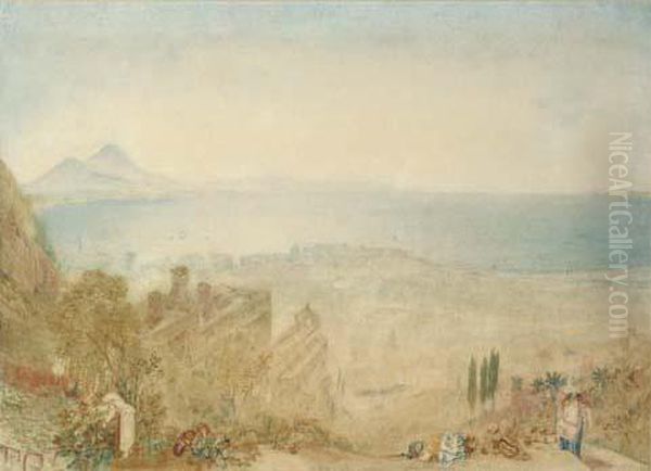 View Of Naples With Vesuvius In The Distance, Morning - view 1