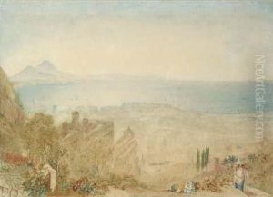 View Of Naples With Vesuvius In The Distance, Morning by Joseph Mallord William Turner