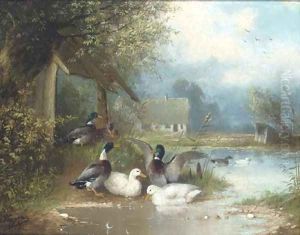 The duck pond by Wilhelm Scheurer