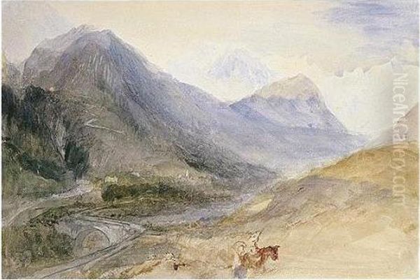 Mont Blanc From Below Pre St Didier In The Val D'aosta - view 1