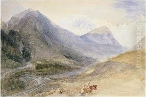 Mont Blanc From Below Pre St Didier In The Val D'aosta by Joseph Mallord William Turner