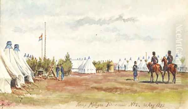 Cavalrymen riding into the camp at Nieuw Milligen - view 1