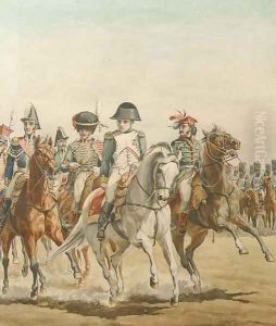 Napoleon with his officers by Willem Constantijn Staring